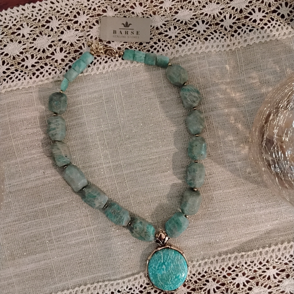 Beautiful Statement Piece Barse Genuine Stones and Gold Necklace - Picture 6 of 9